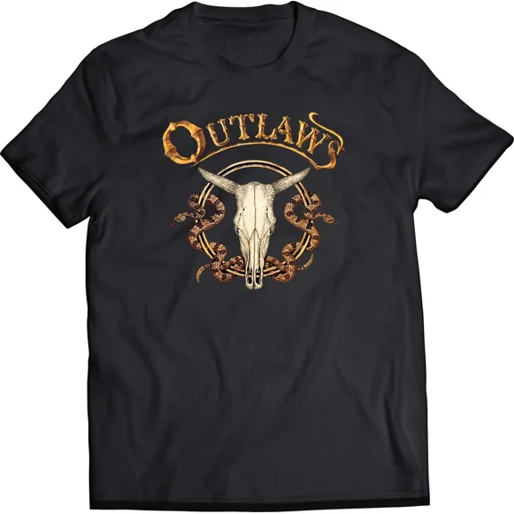RARE The Outlaws (band) Short Sleeve Cotton Black All Size Shirt QQ1038