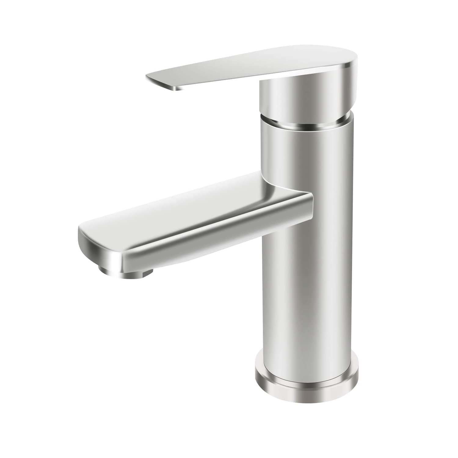 SkyGenius Single Hole Brushed Nickel Faucet for Bathroom Stainless