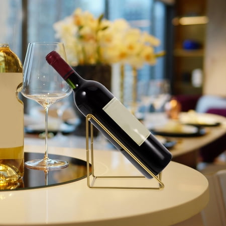 TABLZONE Stylish Wine Bottle Storage Rack Metal Golden Design for Kitchens 1Pcs
