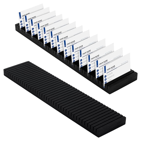 2pcs Wooden Name Badge Holder 40 Slots Black Name Card Holder ID Badge Tray Organizer Rectangle Desk Organizer DIY