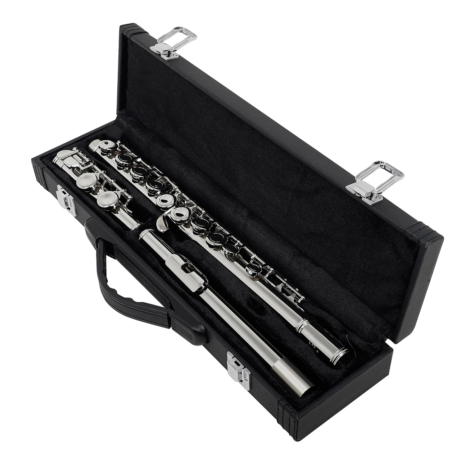 Dcenta 16 Keys Closed Hole Flute with Cleaning Kit, Carrying Case, & Screwdriver, White copper
