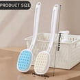 thumbnail image 3 of Cozeii Silicone Back Scrubber, Long Handle Shower Brush, Soap Reservoir Bath Body Scrubber for Shower, Spa, Exfoliating, Bathroom Body Care, 13.9 Inch, Light Blue, 3 of 9