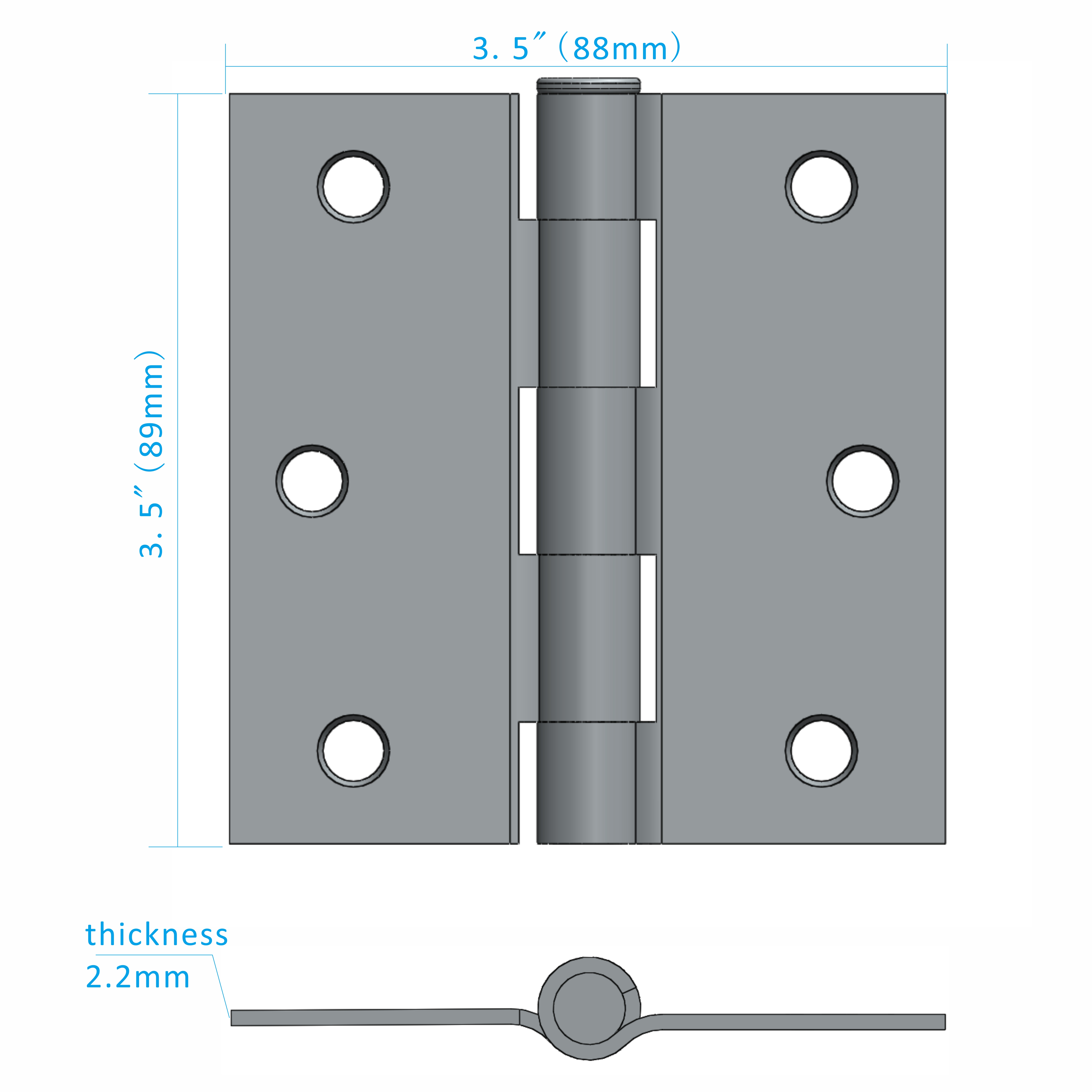50pair(100pcs)Steel door hinge 3-1/2"Square corner, oil rubbed bronze,removable pin,door hinge, mobile home door hinge  and cabinet hinge,with screws - image 5 of 5