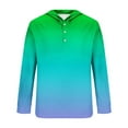 thumbnail image 3 of Blusa de manga larga con capucha para hombre, estilo informal, con botones, estampado degradado, de poliéster, 3 of 3