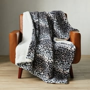 Better Homes & Gardens Classic Gray Leopard Animal 100% Polyester Throw 60" x 50"