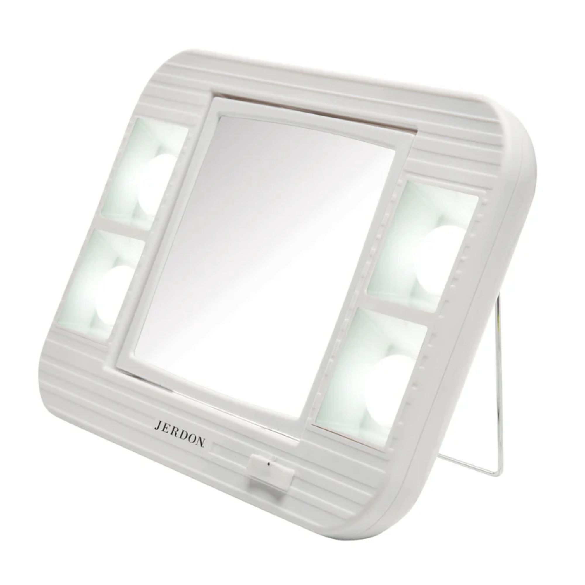Jerdon Two-Sided Makeup Mirror with LED, 5X-1X Mag