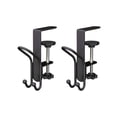 thumbnail image 2 of Clamp-On Desk Hook for Backpack, No-Drill Stainless Steel Bag Hanger with Strong Load-Bearing, for Office, Classroom & Dorm 2Pc Dark Gray2, 2 of 7