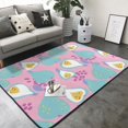 Area Rugs, Cute Blue Yellow Pear Washable Large Rugs for Living Room