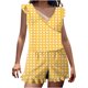 thumbnail image 1 of Mujeres Pantalones Cortos con Bolsillos Impresión Integrado en el Sujetador de Ángulo Plano Traje de Baño, Detalles de Madera Oído para la Playa, la Piscina Y las Actividades de Verano, 1 of 8