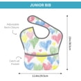 thumbnail image 4 of Hirioo Hand Drawn Colored Hearts for Baby Waterproof Pocket Bib Adjustable Closed for Babies Toddlers with Large Pocket 6-24Months, 4 of 8