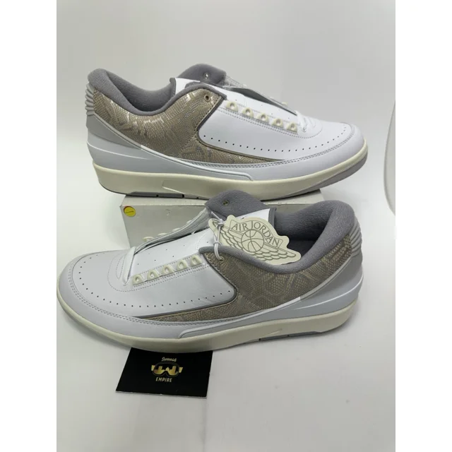 Ni-k-e Air Jordan 2 retro Low Shoes White Cement Gray DV9956-100 Men's Size 15