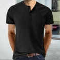 thumbnail image 4 of PEASKJP Mens Casual Henley Shirts Short Sleeve Athletic Workout Shirt Gym Muscle Slim Fit Basic Tops (Black,L), 4 of 6