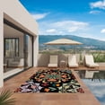 thumbnail image 3 of Black Boho Outdoor Rug for Patio/Deck/Porch, Non-Slip Large Area Rug 4 x 6 Ft, Ethnic Country Colorful Abstract Floral Motifs Indoor Outdoor Rugs Washable Area Rugs, Camping Rug Carpet Runner, 3 of 8