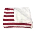 thumbnail image 1 of Effe Bebe Bébé Couverture pour en Coton Tricoté Sherpa à Rayures Douces Rouge Britannique, 1 of 5