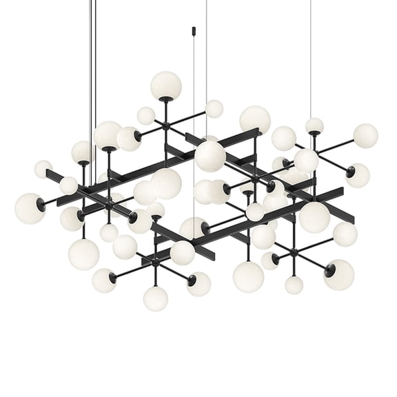 Sonneman 2065.25 Nebula 48 Light 61" Wide Led Abstract Chandelier - Black