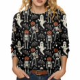 thumbnail image 5 of YEJIMAN Womens Sweaters Halloween For Women Season Sweatshirt Graphic Print Long Sleeve Knit Pullover Tops Halloween Sweater, 5 of 9