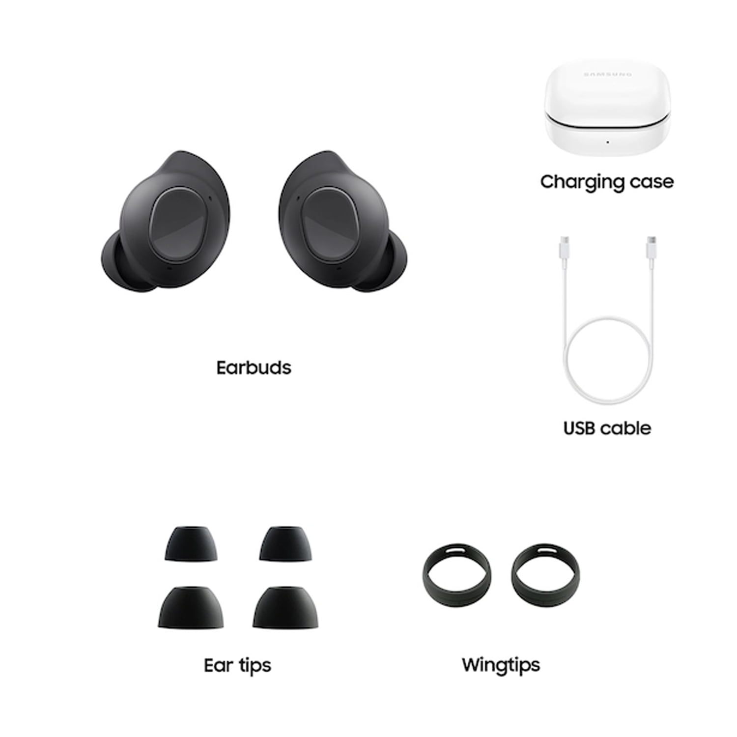 SAMSUNG Galaxy Buds Fan EditionFE SM-R400, Active Noise-Cancelling, Wireless Bluetooth v5.2 Earbuds, Android 8.0 and Up - Graphite Latin America Version