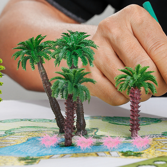 Masteelf 36pcs Miniature Flower Clusters Dollhouse Garden Decoration Micro-Landscape Ornaments Diy Miniature Vegetation Strips Fairy Landscape Ornament