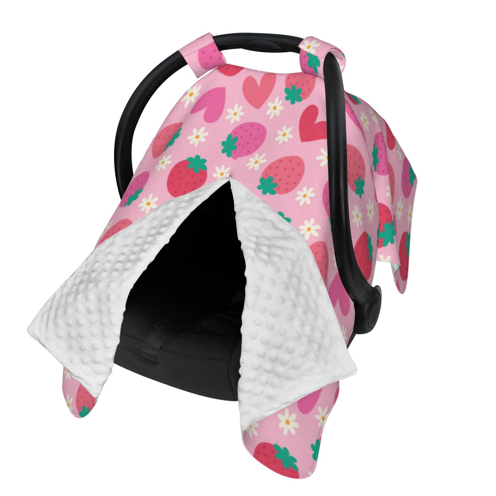 Naloa Haear Strawberry Baby Car Seat Cover, Breathable Baby Carrier Cover, Multiuse Baby Carrier Cover & Nursing Breastfeeding Cover