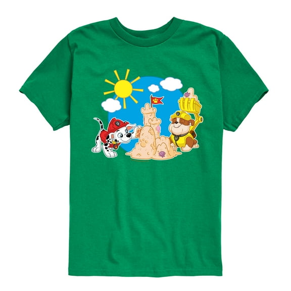 Paw Patrol - Marshall And Rubble Beach - Toddler & Youth Short Sleeve Graphic T-Shirt