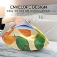 thumbnail image 4 of Yayeee Pillowcase Standard Size Set of 2 Satin Wrinkle Resistant Pillow Case, Green Retro Autumn Leaves, 4 of 7