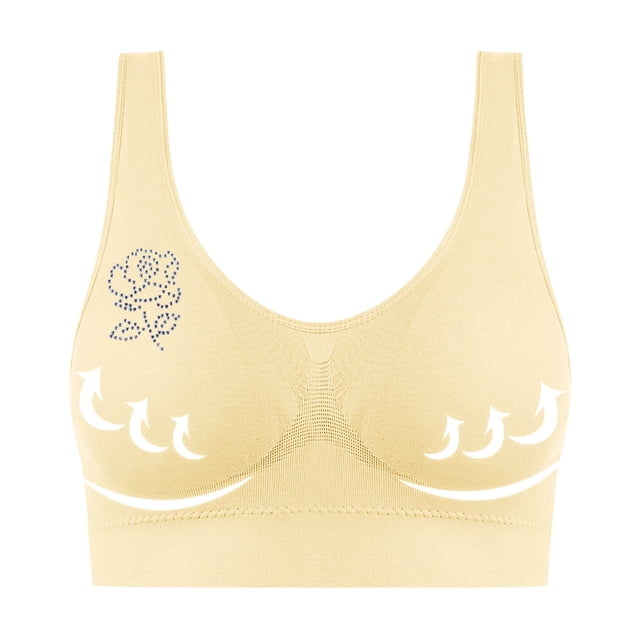 Ladies Traceless Comfortable Wireless Breathable Gathering Bra with Removable Padding for Daily Wear and Sleep