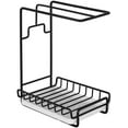thumbnail image 1 of Black Iron Cloth Rack, Kitchen Cloth Drain Rack, countertop and Wall Mounted, Sponge Towel Kitchen toiletries Storage Rack, with Water Tray, 1 of 1