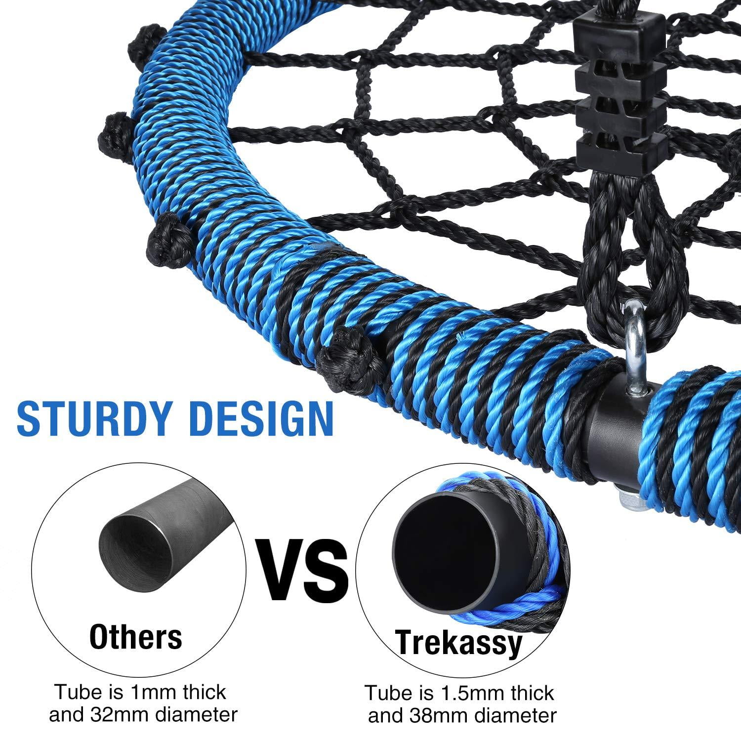 Trekassy 660 lb spider web swing 40 inch for tree kids with steel frame and 2 hanging straps new arrivals