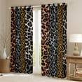 thumbnail image 2 of Manfei Leopard Cheetah Print Blackout Curtains Set of 2 (52x84 Each), Grey Brown Geometric Abstract Window Curtains, Modern Fashion Curtains and Drapes, Curtains and Drapes Room Decor, 2 of 6