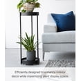 thumbnail image 6 of Yamazaki Home Two-Tier Rolling Plant Stand, Black, Steel, Wheels, 6 of 7