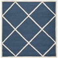 thumbnail image 2 of SAFAVIEH Cambridge Kennedy Geometric Diamonds Wool Area Rug, Navy/Ivory, 6' x 6' Square, 2 of 9