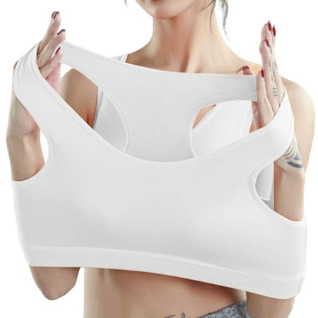Clearance!Uooqdmx Sports Bras for Women Bralettes for Women Running Sports Thin Shockproof Gathering Large and Comfortable Strapless Bra Bandeau Bra White L