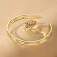 thumbnail image 3 of Stunning 18K Gold Plated Jewelry Set with Cuff Bangle and Opening Finger Ring - Perfect Mother's Day Gift, 3 of 4