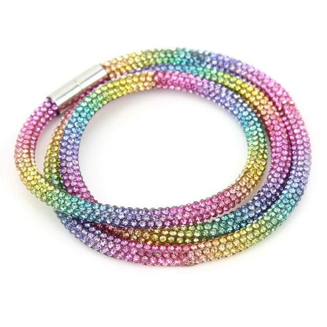 Rhinestone Bracelet, Bright Colors Rhinestone Hand Rope Hand Rope For Holiday Parties Rainbow Colors