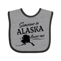 Inktastic Someone in Alaska Loves Me Boys or Girls Baby Bib