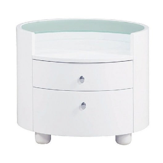 Cosmo Contemporary White Bedroom Nightstand Walmart Com Walmart Com