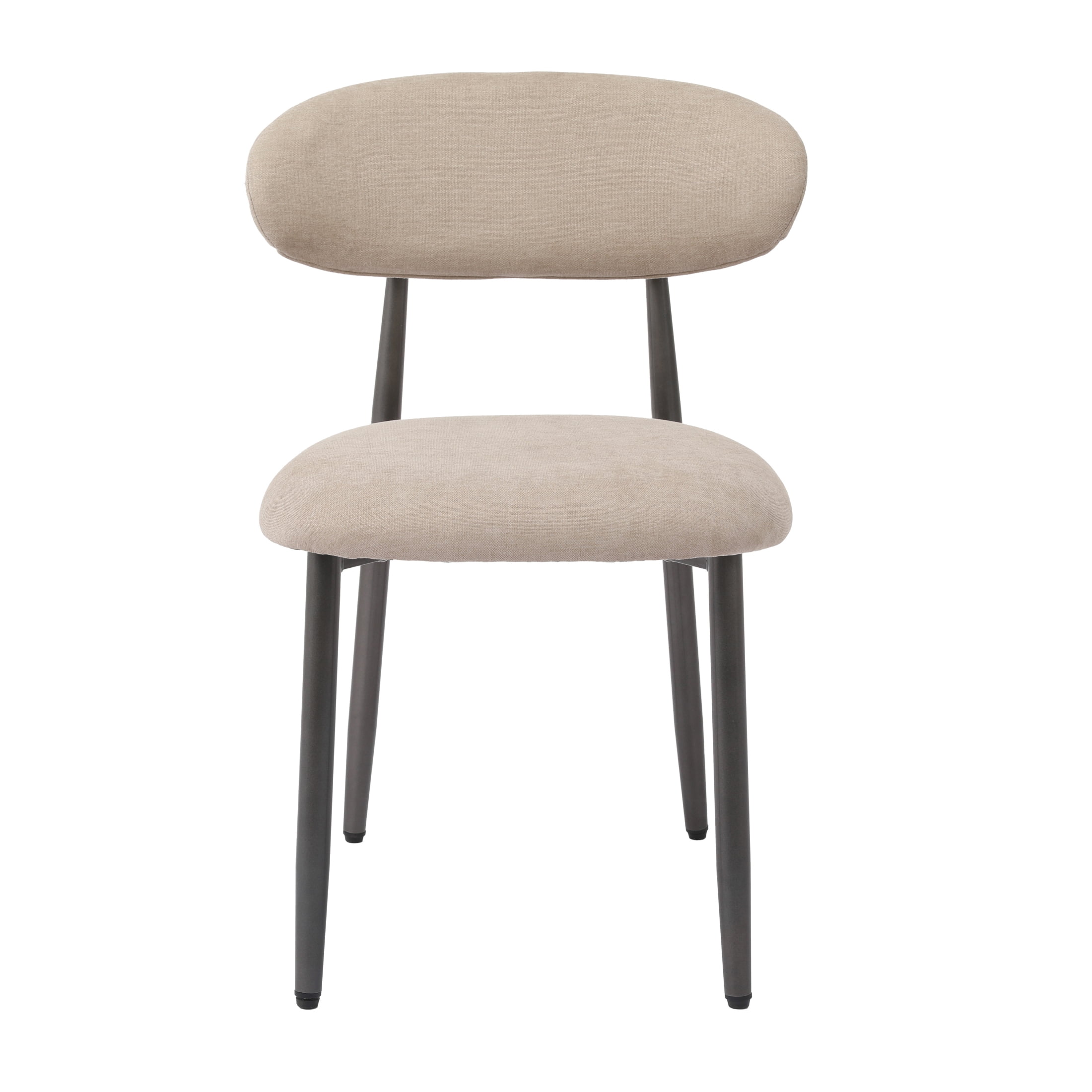 Vinform Upholstered Dining Chairs Set of 2, Fabric Metal Chair for Dining Room, Camel
