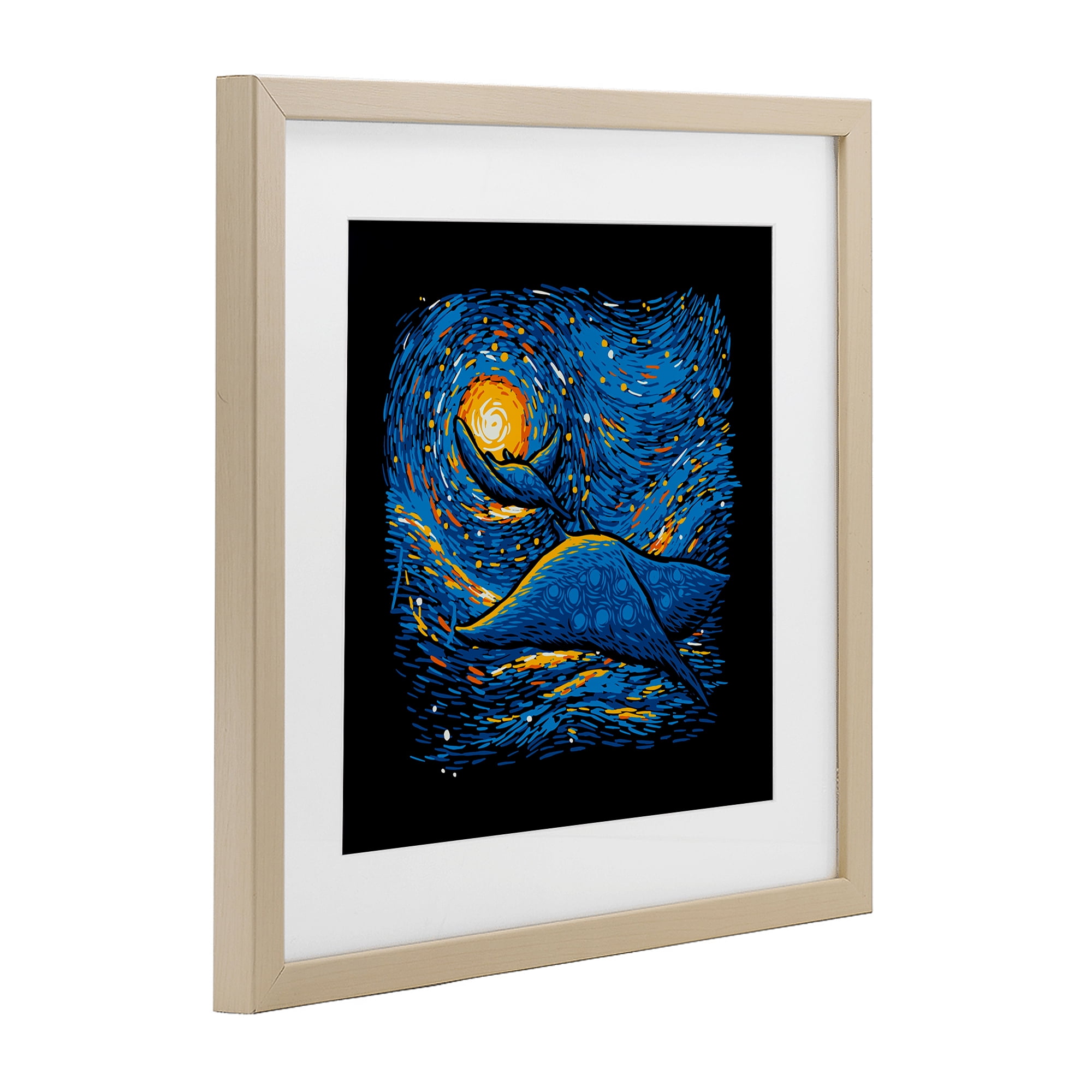 Stupell Industries Impressionist Manta Rays Birch Framed Print Under Glass, design by Tobe Fonseca
