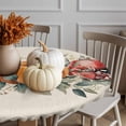 thumbnail image 2 of Orange Pumpkin Thanksgiving Football Fitted Round Tablecloths Table Covers 36"-44",Waterproof Table Cloth for Kitchen Holiday Party Tables Decor, 2 of 9