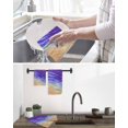 thumbnail image 5 of Purple Ombre Coastal Kitchen Dish Towels for Drying Dishes Set of 4, Summer Nautical Beach Ocean Seaside Waffle Weave Microfiber Hand Tea Bathroom Towels Quick Dry & Absorbent Towel 15.7x23.6, 5 of 7
