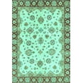 thumbnail image 1 of Ahgly Company Machine Washable Indoor Rectangle Abstract Turquoise Blue Modern Area Rugs, 8' x 12', 1 of 4