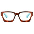 thumbnail image 2 of 5 Pairs of Red Blue Thick Oversize Square Candy Color Reading Glasses 2.00 for Women and Men, Stylish Blue Light Blocking Spring Hinge Readers +2.00, 2 of 5