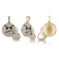 thumbnail image 4 of Collar con colgante de expresión de enojo de Hip Hop, de alta calidad, con micropavé de circonita cúbica helada, joyería de moda para hombres y mujeres, oro, 4 of 5