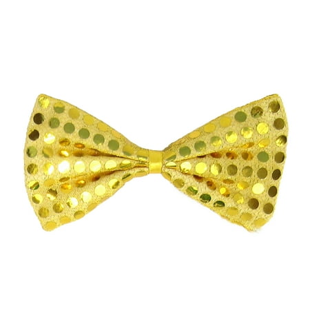 SeasonsTrading Gold Sequin Bow Tie Costume Party Dress