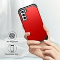 thumbnail image 5 of Samsung Galaxy S22 Case, Dteck Heavy Hybrid Rugged Shockproof Case, Support Wireless Charging, 3 in 1 Full Protective Cover For Samsung Galaxy S22 5G 6.1 inch,Red, 5 of 7