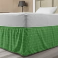 thumbnail image 1 of Green Bed Skirt, 50s 60s Style Retro Vintage Inspired Simple Design with Little Polka Dots Image, Elastic Bedskirt Dust Ruffle Wrap Around for Bedding Decor, 4 Sizes, Green and White, by Ambesonne, 1 of 2