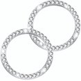 thumbnail image 1 of 2 anillos de decoración de parada de arranque de motor de coche con doble diamante de imitación de cristal, accesorios interiores de coche brillantes para mujeres, Push to White, 1 of 5