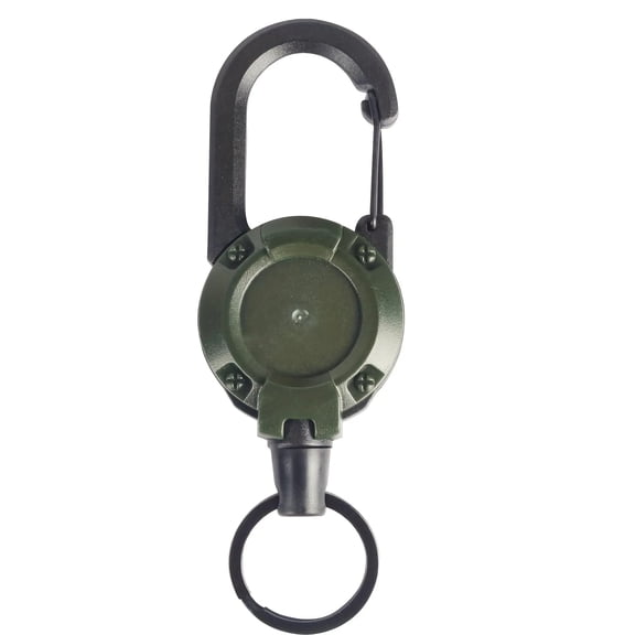 1-Pack Heavy-Duty Retractable Keychain with Extendable Steel Wire Rope & Metal Clasp - Extra-Large Outdoor Keychain for Camping, Hiking, Fishing - Durable Metal Construction