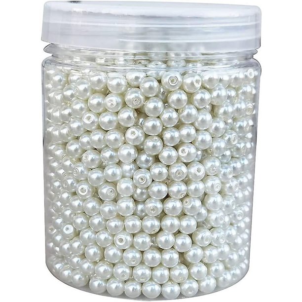 Alrededor de 250 Uds. De perlas de cristal de marfil de 10mm, cuentas espaciadoras sueltas redondas para manualidades Diy, collares, pulseras, fabricación de joyas