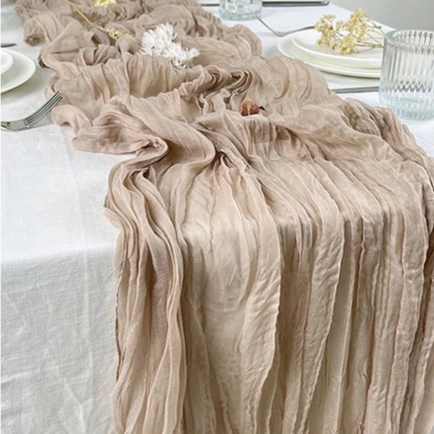 Camino de mesa de gasa semitransparente de color salvia para decoración de mesas, banquetes de bodas, fiestas navideñas, arcos, decoración de tartas
